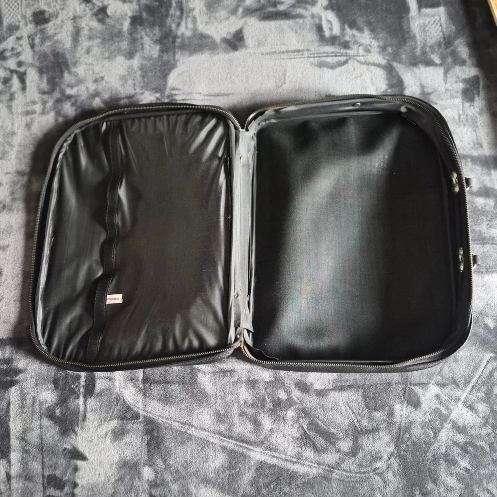 Vintage Black Pebbled Faux Leather Briefcase Laptop Bag Made in Japan YKK Zipper